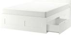 Tweepersoonsbed 160 x 200, Huis en Inrichting, Slaapkamer | Bedden, Ophalen, Zo goed als nieuw, Wit