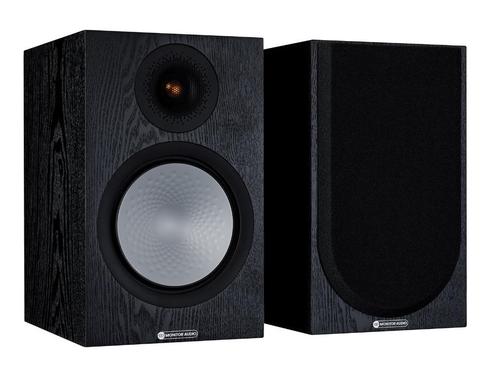 Monitor Audio silver 100 (7g) black oak als nieuw, Audio, Tv en Foto, Luidsprekerboxen, Nieuw, Front, Rear of Stereo speakers