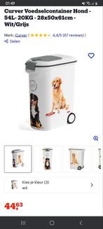 Curver Voedselcontainer Hond - 54L- 20KG - 28x50x61cm - Wit, Dieren en Toebehoren, Ophalen of Verzenden, Nieuw