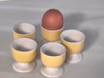 5 gele eierdopjes, gemerkt, Antiek en Kunst, Ophalen of Verzenden