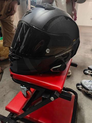 Casque scorpion carbon mat L, Enlèvement ou Envoi, Seconde main, L, Casque intégral