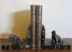 Antieke art deco boekensteunen beren, BRONS, Verzenden