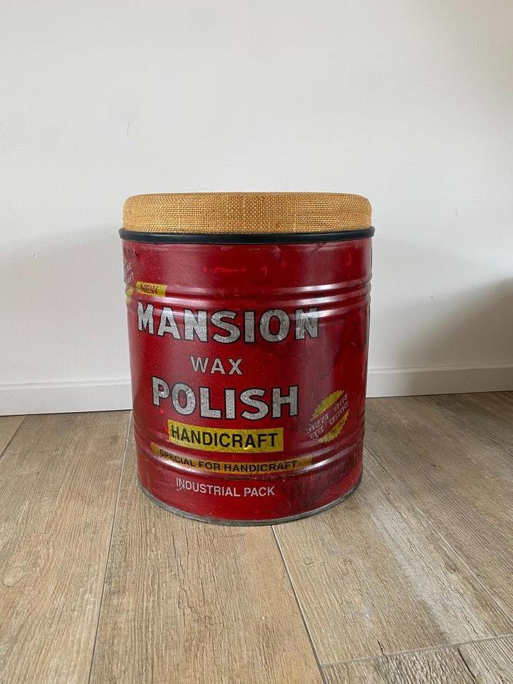 Pouf Mansion en métal poli Wax - Maisons du Monde, Maison & Meubles, Tabourets, Comme neuf, Échantillon, Enlèvement ou Envoi