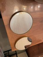 2 spiegels met gouden rand diam 30cm, Huis en Inrichting, Woonaccessoires | Spiegels, Ophalen, Zo goed als nieuw