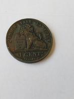 België 1 cent munten 2 stuks opschrift 'DES BELGES', Ophalen of Verzenden, Overig, Losse munt