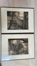 Duo pentekeningen in oost indische inkt, Antiek en Kunst, Ophalen