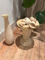 Glazen vaas en fruitschaal met fruit, Huis en Inrichting, Ophalen, Gebruikt, Schaal, Glas