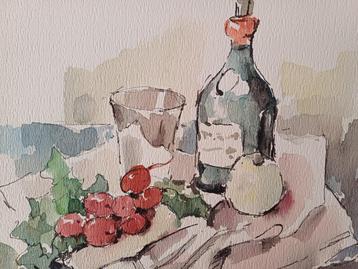 AQUAREL op tekenpapier van F. Bruers beschikbaar voor biedingen
