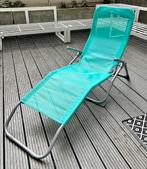 Chaise longue turquoise pliable, Jardin & Terrasse, Comme neuf