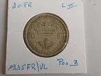 20 frank 1935FR/VL pos.B  zilver  Leopold III, Ophalen of Verzenden, Zilver, Losse munt, Zilver