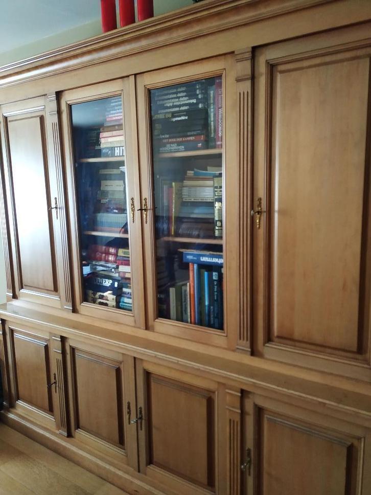 GROTE MASSIEVE BOEKENKAST, Huis en Inrichting, Kasten | Boekenkasten, Gebruikt, 200 cm of meer, 200 cm of meer, 75 cm of meer