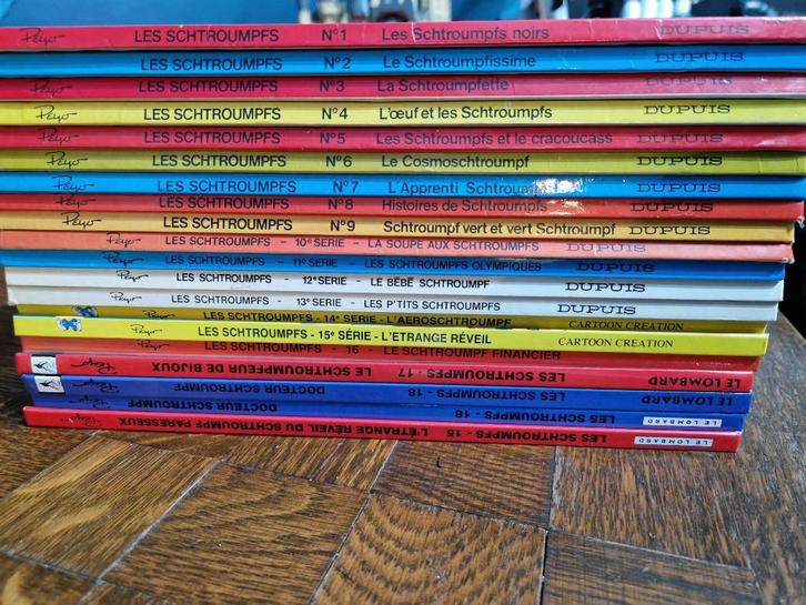 20 BD Les Schtroumpfs de 1 à 18 éditions 1983, Verzamelen, Smurfen, Gebruikt, Stripboek, Verschillende Smurfen, Ophalen of Verzenden