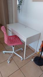 Bureau enfant + chaise de bureau IKEA, Enlèvement, Comme neuf, Rose, Chaise de bureau