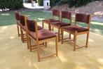 6X designstoel DEFOUR 1970 vintage eikenhouten tafel space a, Ophalen