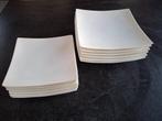 Set witte vierkante borden, Huis en Inrichting, Keuken | Servies, Ophalen, Gebruikt, Porselein, Bord(en)