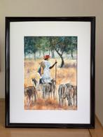 Originele aquarel, Antiek en Kunst, Kunst | Litho's en Zeefdrukken, Ophalen of Verzenden