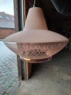 Vintage jaren 50/60 glazen luster, roze en goud, Antiek en Kunst, Ophalen