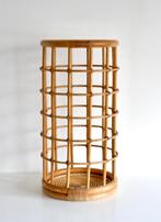 Vintage Rotan Bamboe bijzettafel paraplubak Plantentafeltje, Enlèvement ou Envoi