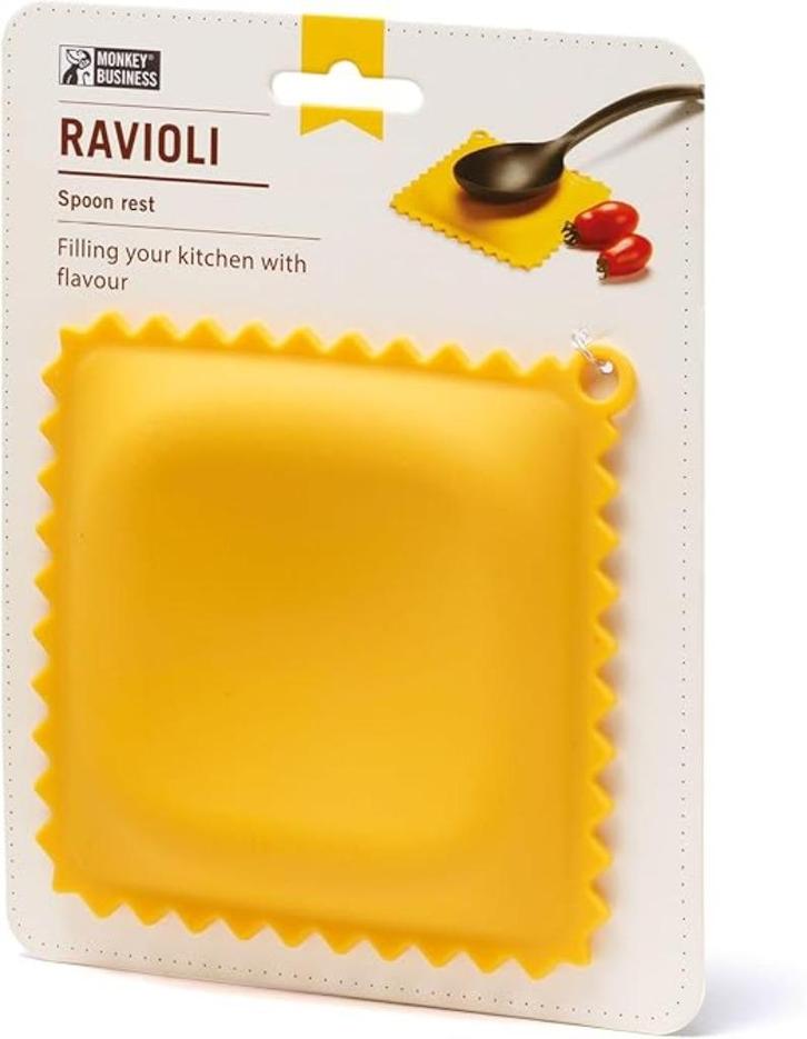Lepelsteun in raviolivorm | lepelsteun voor aanrecht | Nieuw, Huis en Inrichting, Keuken | Tupperware, Nieuw, Overige typen, Geel