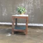 Mooi stoer authentiek werkbankje/bijzettafel, Huis en Inrichting, Ophalen, Zo goed als nieuw, Vierkant, Hout