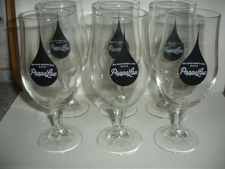 Bierglas PoppouLou, 33cl, Belgian North Sea Beer, Verzamelen, Biermerken, Nieuw, Glas of Glazen, Overige merken, Ophalen of Verzenden