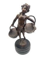 Bronzen beeld van een jong meisje - Suzanne Bizard, Antiek en Kunst, Ophalen of Verzenden, Brons