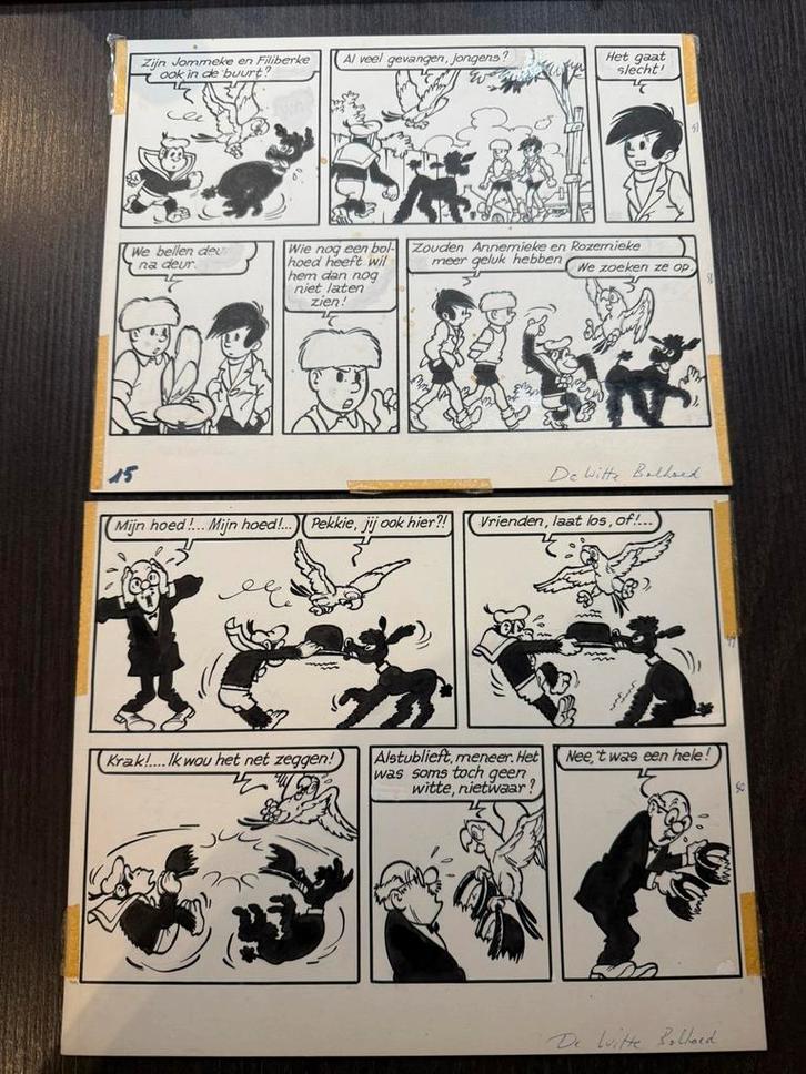 Originele tekeningen Jef Nys Jommeke 42 De witte bolhoed, Antiek en Kunst, Kunst | Tekeningen en Fotografie, Ophalen of Verzenden