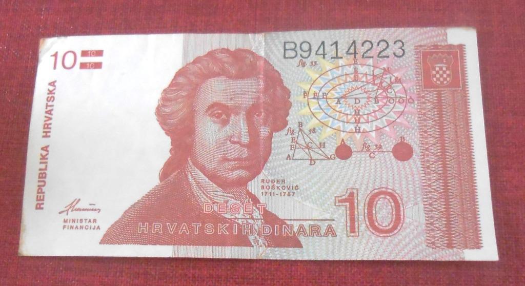 billet de banque Croatie - 10 dinars 1991, Enlèvement ou Envoi, Autres pays, Billets en vrac