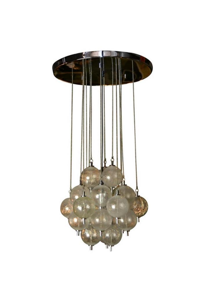 Lustre « Constellation » des années 1970 boules de Murano, Maison & Meubles, Lampes | Lustres, Comme neuf, Verre, Métal, Enlèvement