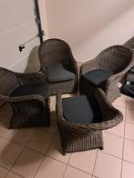 Set van 4 rotan stoelen, Maison & Meubles, Chaises, Comme neuf, Enlèvement ou Envoi, Gris