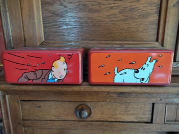 2 boites à biscuits numérotées "Tintin & Milou"