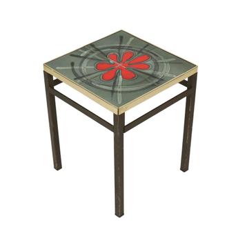 Vintage Vierkante Keramische Plantentafel Tegeltafel Sixties beschikbaar voor biedingen