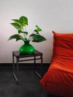 Onberispelijke groene glazen opaline vaas Hoogte 20 cm ***, Huis en Inrichting, Gebruikt, Ophalen of Verzenden, Glas, Minder dan 50 cm