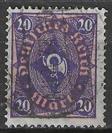 Duitsland 1922/1923 - Yvert 201 - Posthoorn - 20 m. (ST), Postzegels en Munten, Postzegels | Europa | Duitsland, Gestempeld, Verzenden