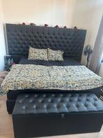 Boxspring 180x200 met opbergbox, Ophalen, Zwart, Tweepersoons, Zo goed als nieuw