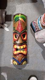 masque Tiki 50 cm en bois d albesia motif palmier, Antiquités & Art, Enlèvement ou Envoi