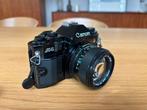 CANON A1 + 28mm f/2.8 & 50mm f/1.4 FD objectif boitier photo, Audio, Tv en Foto, Ophalen of Verzenden, Zo goed als nieuw, Canon