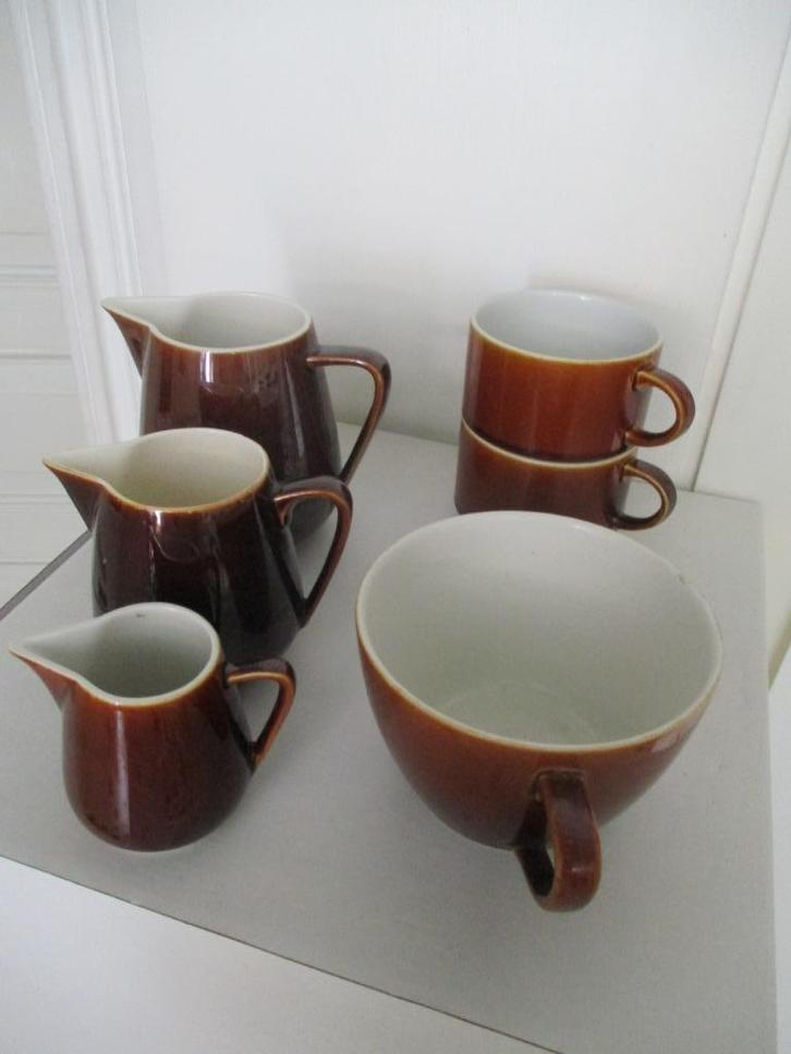 Lot  oud porselein van 6 stuks BOCH, Huis en Inrichting, Keuken | Servies, Gebruikt, Effen, Porselein, Ophalen of Verzenden
