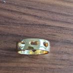 Vergulde gouden ring met hartjes, Handtassen en Accessoires, Ringen, Ophalen of Verzenden