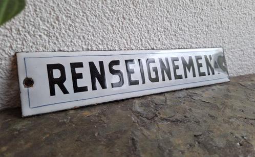 Emaille deurpostje Renseignement, Verzamelen, Merken en Reclamevoorwerpen, Gebruikt, Reclamebord, Ophalen of Verzenden