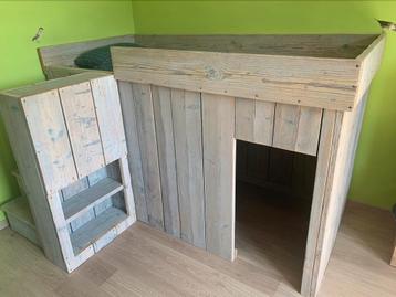 Steigerhout bed 90 x 200, Enlèvement, Utilisé, Bois