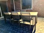 Tuintafel en stoelen, Tuin en Terras, Ophalen, Gebruikt, Rechthoekig