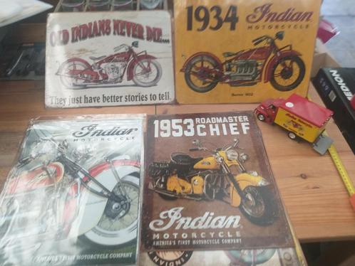 Verzameling Indian Motorcycle Co , 8 borden + 1 Truck, Verzamelen, Merken en Reclamevoorwerpen, Zo goed als nieuw, Reclamebord
