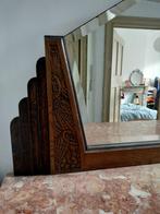 Antiek dressoir met spiegel van rood marmer. Bloemenprints, Antiek en Kunst, Ophalen