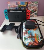 Nintendo Switch + 1 Joycon + 3 jeux + 1 housse transport, Met 1 controller, Gebruikt, Switch Original, Ophalen