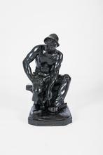 Constantin Meunier: de puddelaar, brons gesigneerd 35 cm, Ophalen of Verzenden