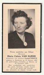 Maria Coleta VAN DURME Dierick Serskamp 1902 Ekeren 1956, Collections, Images pieuses & Faire-part, Envoi, Image pieuse