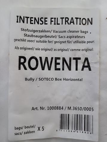 Sacs d'aspirateur Rowenta Bully 5 pièces, Electroménager, Envoi, Neuf
