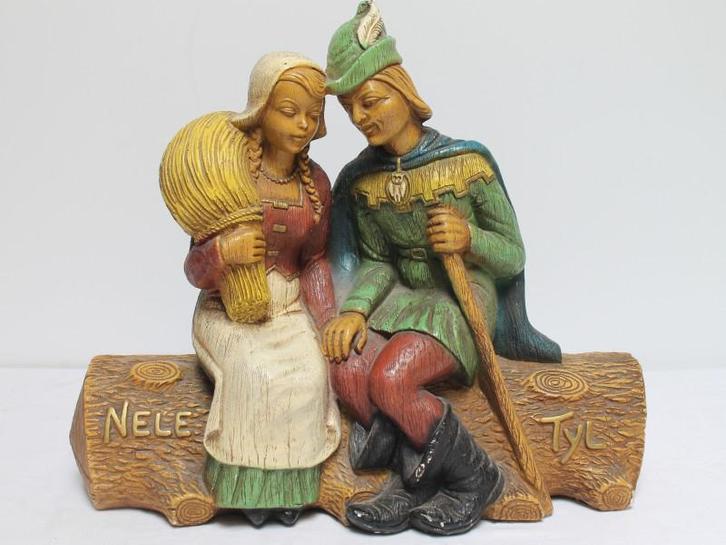 Vintage stenen beeld Tyl & Nele, Huis en Inrichting, Woonaccessoires | Overige, Zo goed als nieuw, Ophalen