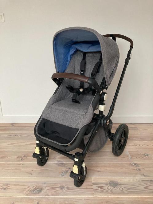 Bugaboo Cameleon 3, grijs met lichtblauw met lederen details, Kinderen en Baby's, Kinderwagens en Combinaties, Gebruikt, Combiwagen